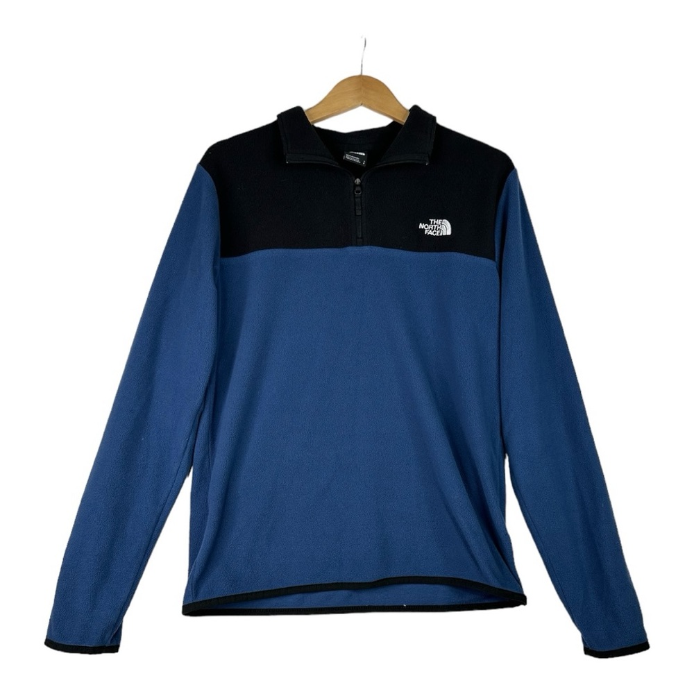 THE NORTH FACE Men's TKA Glacier Pullover, Shady Blue/TNF Black Size S, AS IS